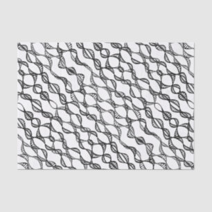 Papier de soie de soie noir et blanc d'art de