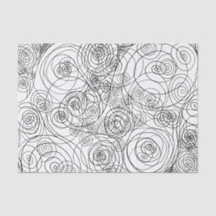 Papier de soie de soie noir et blanc d'art de