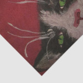 papier de soie de soie noir et blanc de chat (Détail)