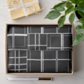 Papier de soie de soie noir et blanc de plaid (Cadeau)