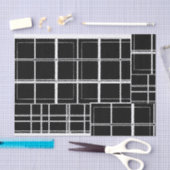 Papier de soie de soie noir et blanc de plaid (Artisanat)