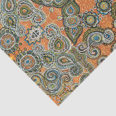 papier de soie de soie orange de motif de Paisley (Détail)