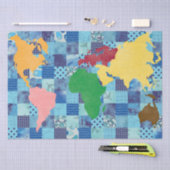 Papier de soie de soie piqué du monde (Artisanat)