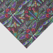 Papier de soie de soie pointillé de libellule (Détail)