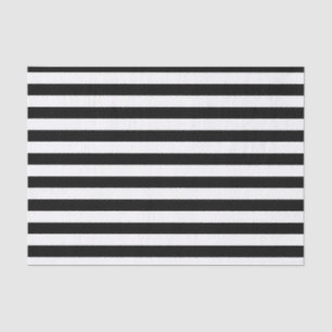 Papier de soie de soie rayé noir et blanc