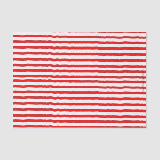 Papier de soie de soie rayé rouge et blanc (Recto)