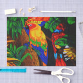 Papier de soie de soie rouge et vert de perroquet (Artisanat)