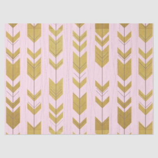Papier de soie de soie tribal de flèches d'or rose