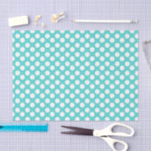 Papier de soie de soie turquoise et blanc de point (Artisanat)