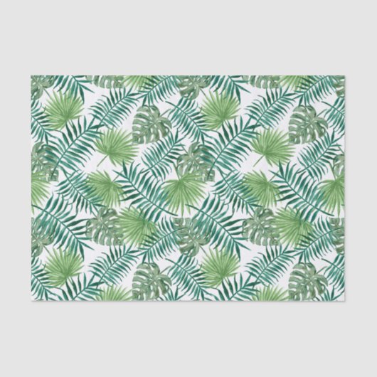 Papier de soie de soie vert tropical de feuillage (Recto)