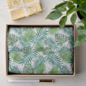 Papier de soie de soie vert tropical de feuillage (Cadeau)