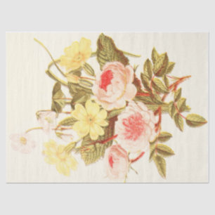 Papier de soie de soie vintage de bouquet de