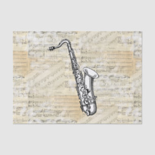 Papier de soie de soie vintage de musique de