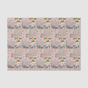 Papier de soie de soie vintage doux de collage de
