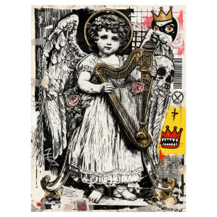 Papier de soie découpage ange Street Art Collage