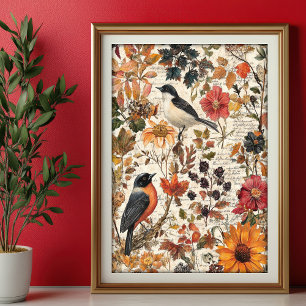 Papier de soie découpage automne fleurs sauvages V