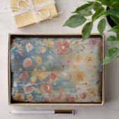 Papier de soie découpage Chiot entouré de fleurs (Cadeau)