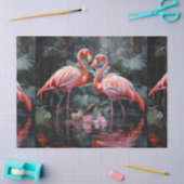 Papier de soie découpage Deux Flamants Roses (Artisanat)