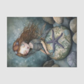 PAPIER DE SOIE DECOUPAGE FILLE SIRENE (Recto)