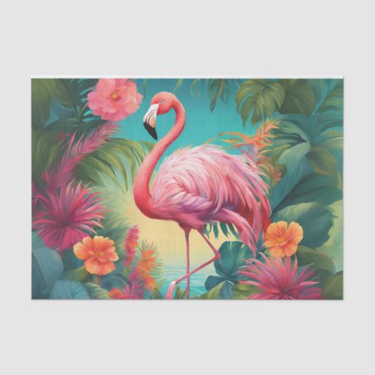 Papier de soie découpage Flamingo Tropics (Recto)