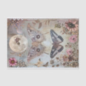 PAPIER DE SOIE DECOUPAGE LUNE ET PAPILLON (Recto)