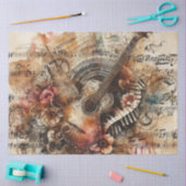 Papier de soie découpage notes de musique guitare (Artisanat)