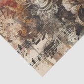 Papier de soie découpage notes de musique guitare (Détail)