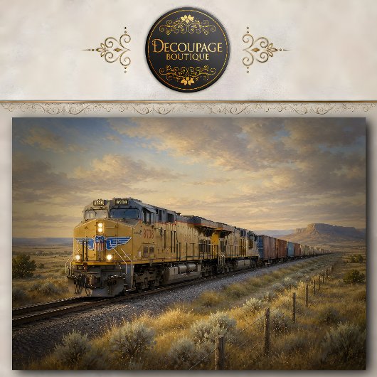 Papier de soie découpage paysage train de marchand