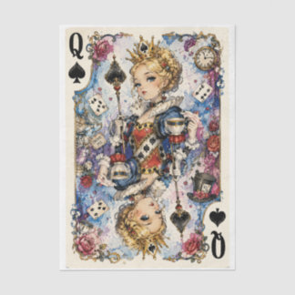 Papier de soie découpage Queen of Spades Wonderlan