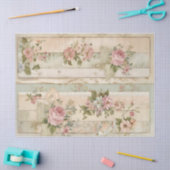 Papier de soie découpage Rose rustique vintage (Artisanat)