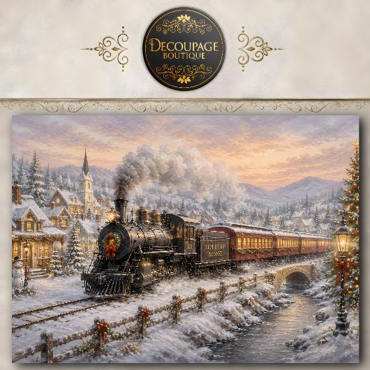 Papier de soie découpage Train de Noël