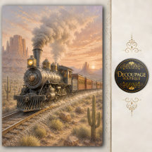 Papier de soie découpage Western Steam Train