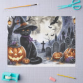 Papier de soie découpé Chat Noir Halloween (Artisanat)