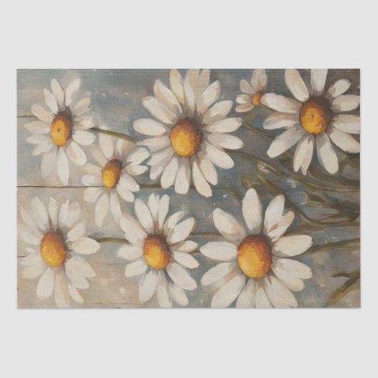 Papier de soie découpé Daisy rustique (Recto)