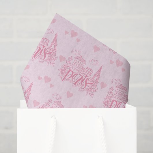 Papier de soie découpe Paris, Tour Eiffel (Sac cadeau)