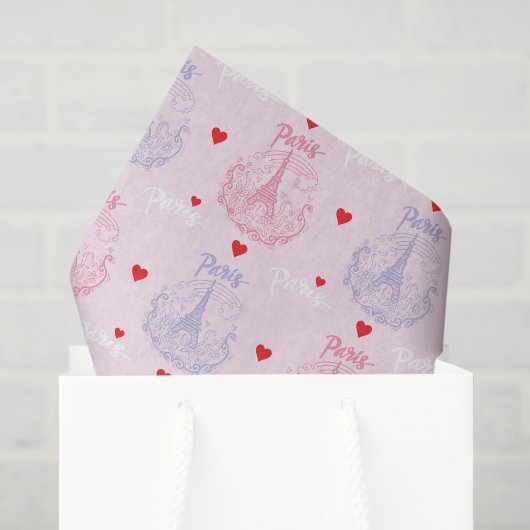 Papier de soie découpe Paris, Tour Eiffel (Sac cadeau)
