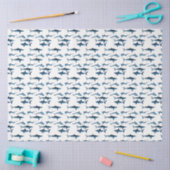 Papier de soie découpé thème côtier requin bleu (Artisanat)