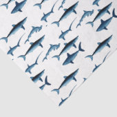 Papier de soie découpé thème côtier requin bleu (Détail)