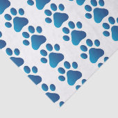 Papier de soie empreint de patte de chien bleu (Détail)
