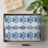 Papier de soie empreint de patte de chien bleu (Cadeau)