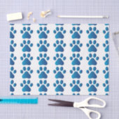 Papier de soie empreint de patte de chien bleu (Artisanat)