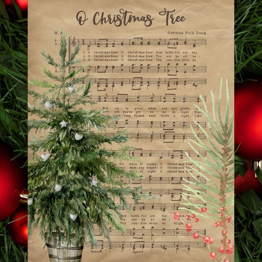 Papier de soie en forme de partitions de O Christm