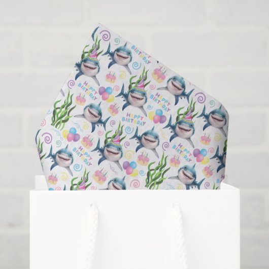 Papier de soie en forme de requin (Sac cadeau)