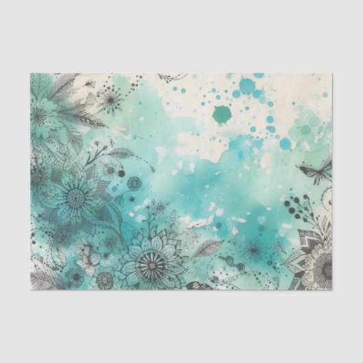 Papier de soie Éphémère aquarelle (Recto)