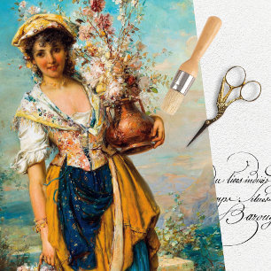 Papier de soie femme vintage Belle Epoque