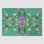 Papier de soie feuilles vertes pierres précieuses (Recto)