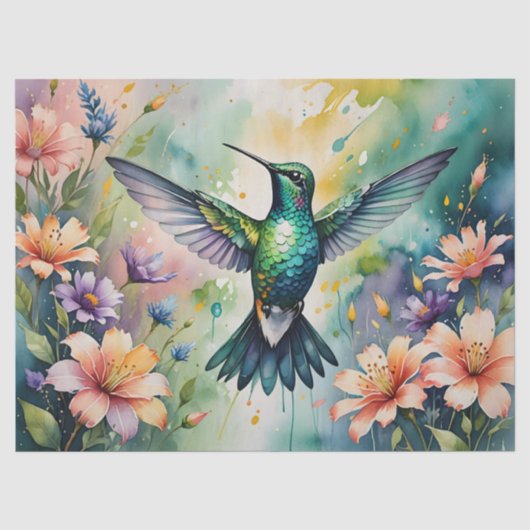 papier de soie fleur colibri (Recto)
