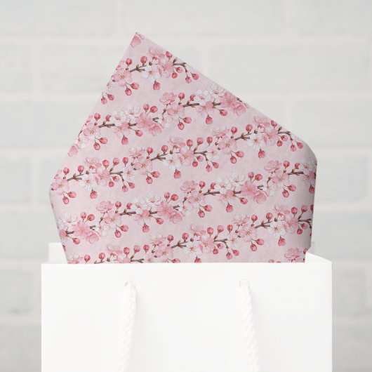 Papier de soie Fleur de cerisier, Découpage Sakura (Sac cadeau)