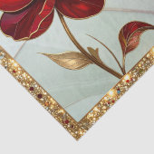Papier de soie fleur rouge vitrail (Détail)