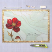 Papier de soie fleur rouge vitrail (Artisanat)